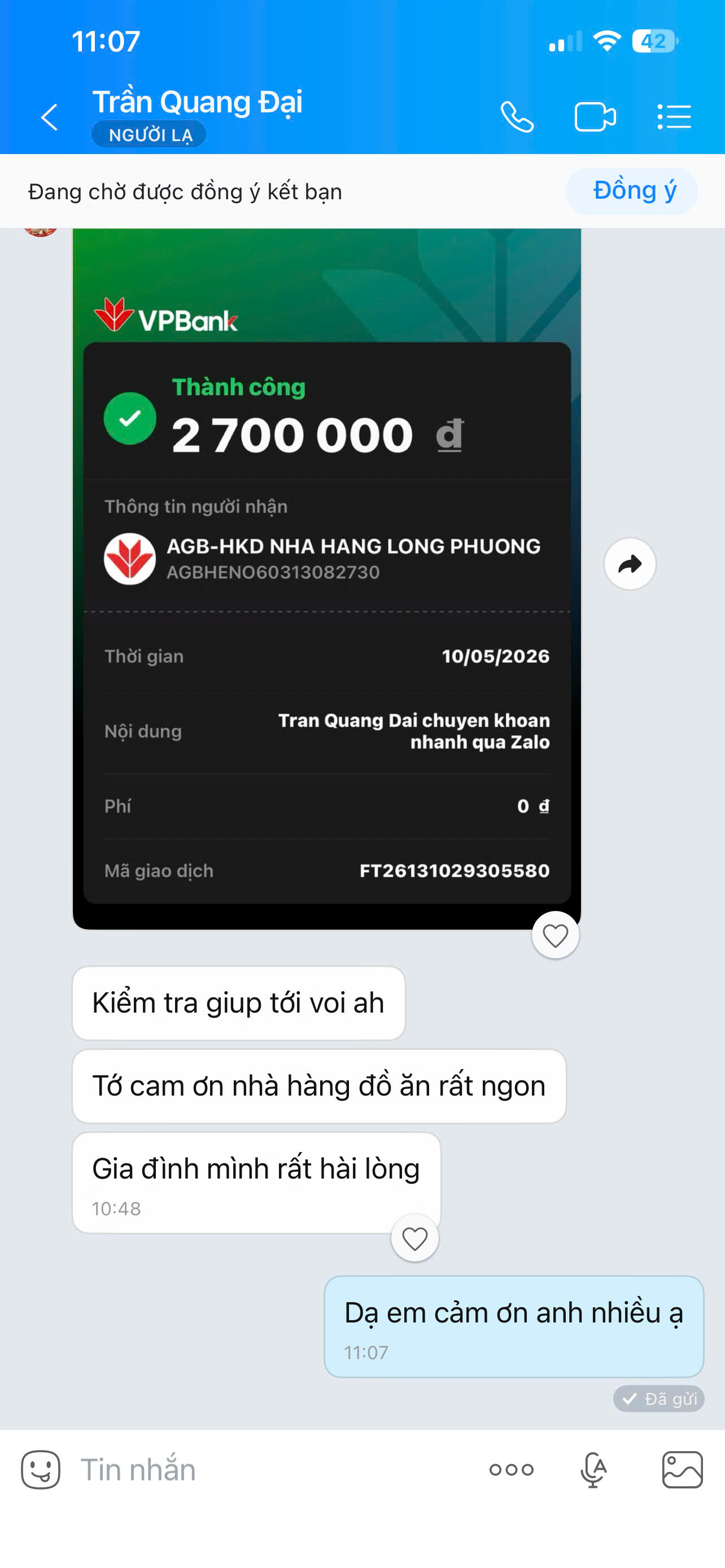 Gia Đình Khách Trần Quang Đại Hài Lòng Với Bữa Cá Sông Đà 2.7 Triệu — Vua Cá Long Phượng