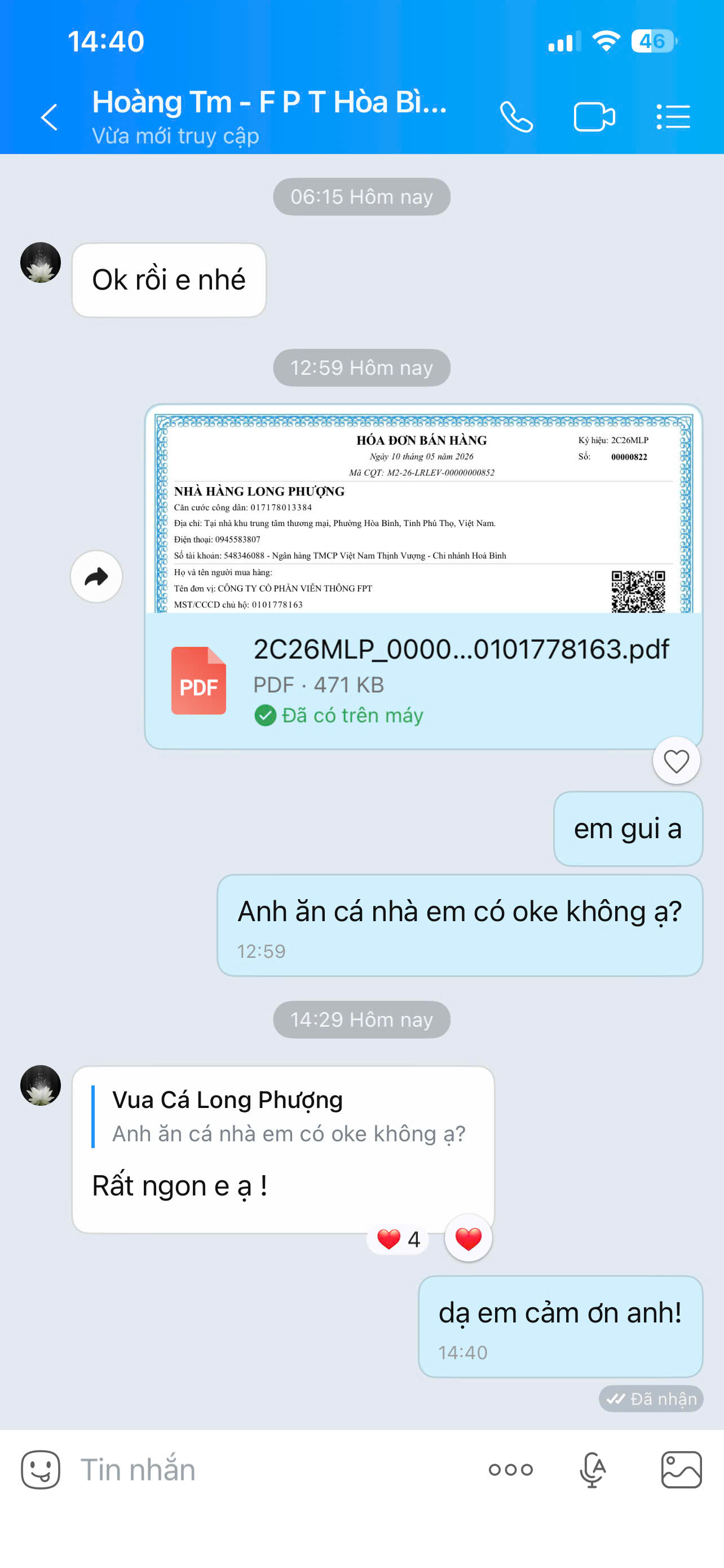 Đặt Tiệc Cá Sông Đà Cho Doanh Nghiệp FPT Hòa Bình — Câu Chuyện Thực Tế